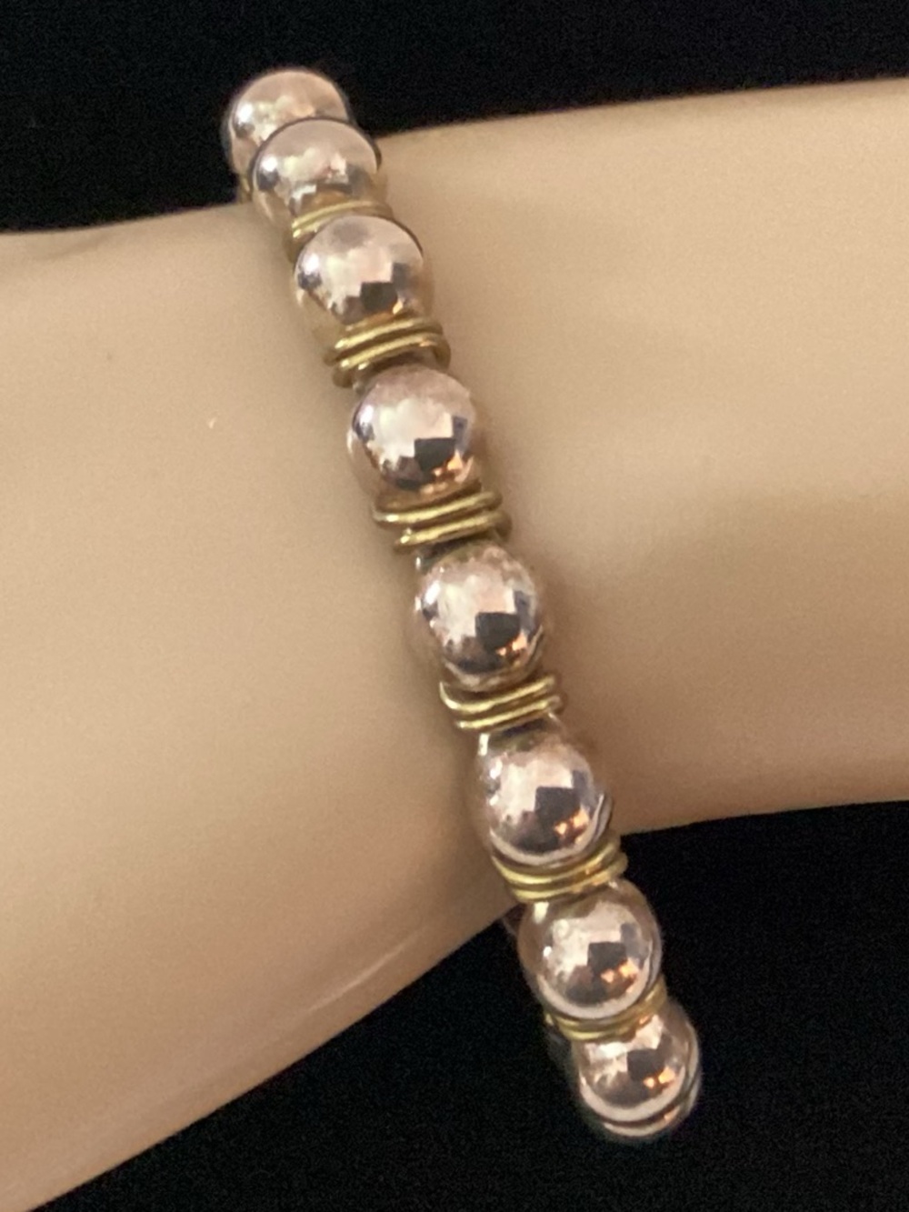 Silpada sterling silver beaded brass wrapped cuff bracelet